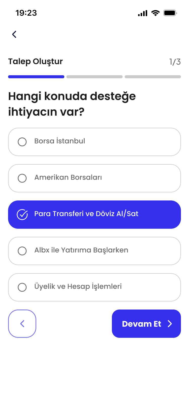 ALBX support request flow