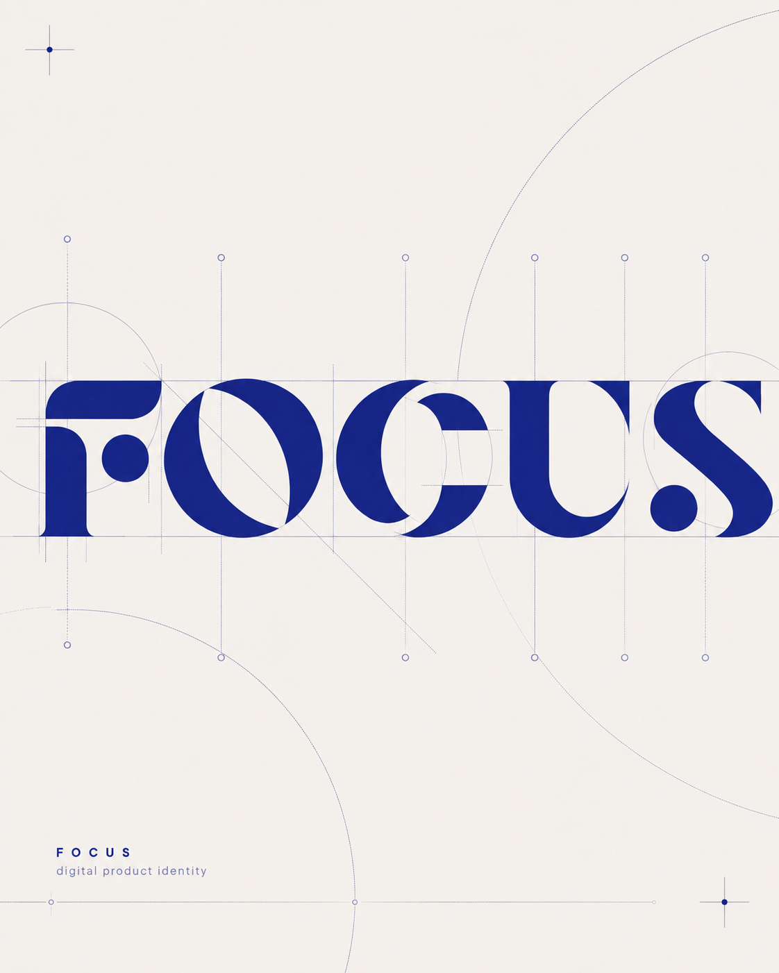 FOCUS wordmark construction and identity grid